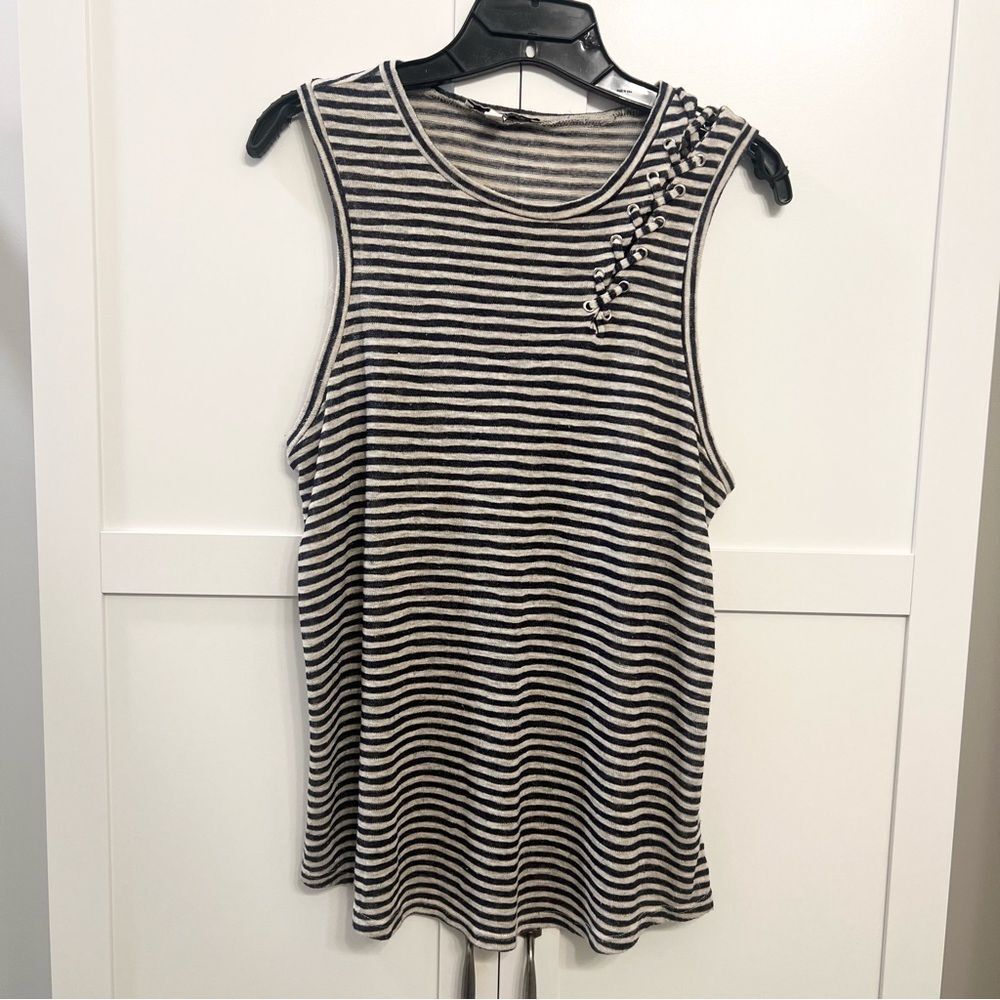 Express Navy/Tan Stripe Tank Top